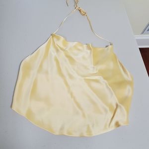 100% silk halter top - butter yellow